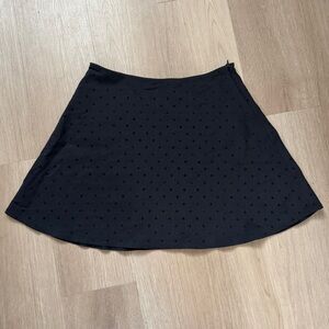 90s Vintage Black Polka Dot Skater Skirt